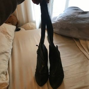 FRYE Bethany Strappy Knee-High Boot; Black; Sz 6